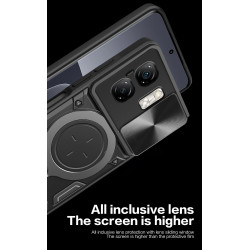 Case For Infinix Smart 9 Magnetic Slide Camera Protection Cover 360 Rotate Kickstand Armor Ring Smart 8 Funda Capa