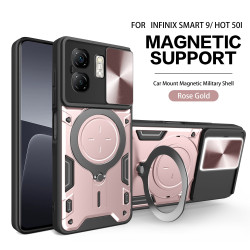 Case For Infinix Smart 9 Magnetic Slide Camera Protection Cover 360 Rotate Kickstand Armor Ring Smart 8 Funda Capa