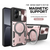 Case For Infinix Smart 9 Magnetic Slide Camera Protection Cover 360 Rotate Kickstand Armor Ring Smart 8 Funda Capa