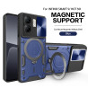 Case For Infinix Smart 9 Magnetic Slide Camera Protection Cover 360 Rotate Kickstand Armor Ring Smart 8 Funda Capa
