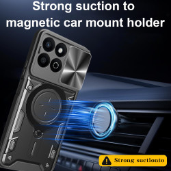 Case For Honor 200 Smart Magnetic Slide Camera Protection Cover 360 Rotate Kickstand Armor Ring 200 Pro Funda Capa