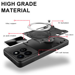 Case For Honor 200 Smart Magnetic Slide Camera Protection Cover 360 Rotate Kickstand Armor Ring 200 Pro Funda Capa