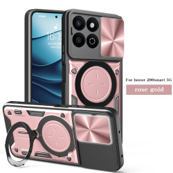 Case For Honor 200 Smart Magnetic Slide Camera Protection Cover 360 Rotate Kickstand Armor Ring 200 Pro Funda Capa