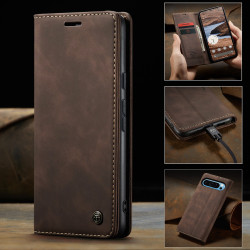 Luxury Retro Case for Google Pixel 9 Pro XL Multiple Card Slots Stand Function Phone Cover for Pixel 9A Leather Wallet Protection Funda