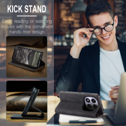 Luxury Retro Case for Xiaomi Redmi Note 14 Pro 4G Multiple Card Slots Stand Function Phone Cover for Redmi Note 14  5G Leather Wallet