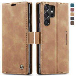 Luxury Retro Case for Samsung Galaxy S25 Ultra Multiple Card Slots Stand Function Phone Cover for Galaxy S25 Edge Leather Wallet
