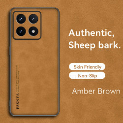 Luxury Sheepskin Leather Case for Xiaomi 14T Pro - Shockproof TPU Soft Frame, Camera Protection, Matte Back Coque for Xiaomi 13T Pro 13 Ultra