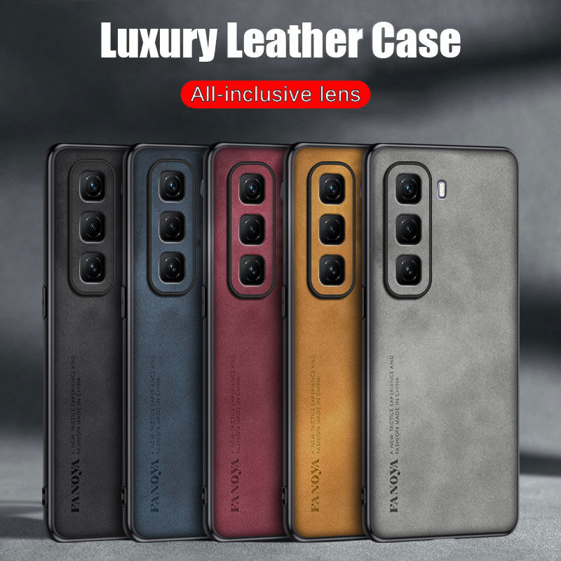 Luxury Sheepskin Leather Case for Infinix Hot 50 5G - Shockproof TPU Soft Frame, Camera Protection, Matte Back Cover Coque for Infinix Hot 50