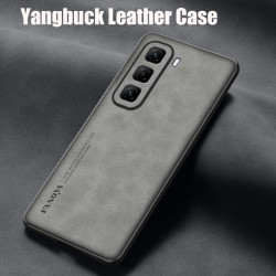 Luxury Sheepskin Leather Case for Infinix Hot 50 5G - Shockproof TPU Soft Frame, Camera Protection, Matte Back Cover Coque for Infinix Hot 50