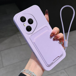 Case for Honor 400 Pro Liquid Silicone Card Holder Soft Phone Skin Cover Honor 300 Pro Shockproof Back Pocket Wallet Notes Funda
