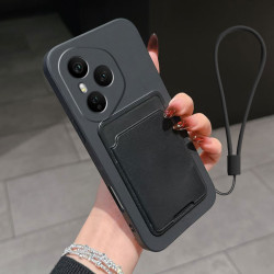 Case for Honor 400 Pro Liquid Silicone Card Holder Soft Phone Skin Cover Honor 300 Pro Shockproof Back Pocket Wallet Notes Funda