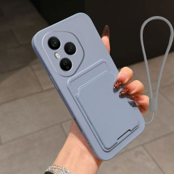 Case for Honor 400 Pro Liquid Silicone Card Holder Soft Phone Skin Cover Honor 300 Pro Shockproof Back Pocket Wallet Notes Funda