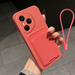 Case for Honor 400 Pro Liquid Silicone Card Holder Soft Phone Skin Cover Honor 300 Pro Shockproof Back Pocket Wallet Notes Funda