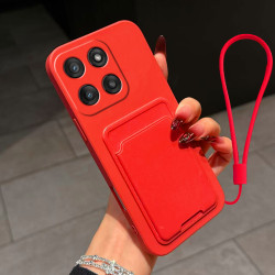 Case for Motorola Edge 60 Liquid Silicone Card Holder Soft Phone Skin Cover Edge 50 Shockproof Back Pocket Wallet Notes Funda