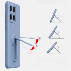 Case for Motorola Edge 60 Liquid Silicone Stand Holder Soft Phone Skin Cover for Edge 50 Neo 50Pro Upgrade Shockproof Back Funda