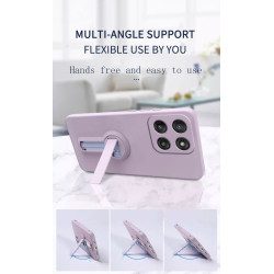 Case for Motorola Edge 60 Liquid Silicone Stand Holder Soft Phone Skin Cover for Edge 50 Neo 50Pro Upgrade Shockproof Back Funda