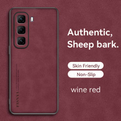 Luxury Sheepskin Leather Case for Infinix Hot 50 5G - Shockproof TPU Soft Frame, Camera Protection, Matte Back Cover Coque for Infinix Hot 50