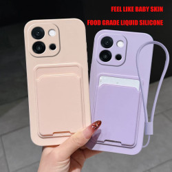 Case for OnePlus 13T Liquid Silicone Card Holder Soft Phone Skin Cover OnePlus 13R 12 Shockproof Back Pocket Wallet Funda