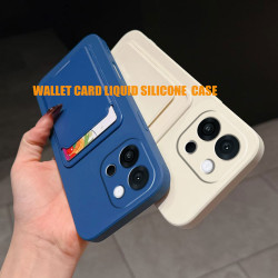 Case for OnePlus 13T Liquid Silicone Card Holder Soft Phone Skin Cover OnePlus 13R 12 Shockproof Back Pocket Wallet Funda