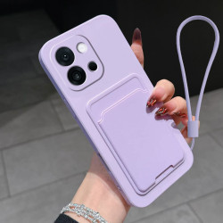 Case for OnePlus 13T Liquid Silicone Card Holder Soft Phone Skin Cover OnePlus 13R 12 Shockproof Back Pocket Wallet Funda