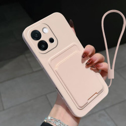 Case for OnePlus 13T Liquid Silicone Card Holder Soft Phone Skin Cover OnePlus 13R 12 Shockproof Back Pocket Wallet Funda