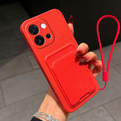 Case for OnePlus 13T Liquid Silicone Card Holder Soft Phone Skin Cover OnePlus 13R 12 Shockproof Back Pocket Wallet Funda