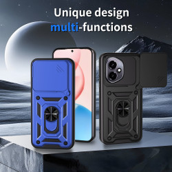 For Honor 400 Case With Slide Lens Cover 400 Lite Rotating Ring Shockproof Stand Holder Phone Case