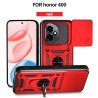 For Honor 400 Case With Slide Lens Cover 400 Lite Rotating Ring Shockproof Stand Holder Phone Case