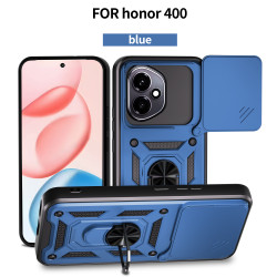 For Honor 400 Case With Slide Lens Cover 400 Lite Rotating Ring Shockproof Stand Holder Phone Case