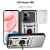 For Honor 400 Case With Slide Lens Cover 400 Lite Rotating Ring Shockproof Stand Holder Phone Case