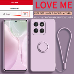 Case For Motorola Edge 60 Fusion Liquid Silicone Ring Holder Soft Phone Cover for Edge 60s 50Neo 50Fusion 50 Pro Shockproof...