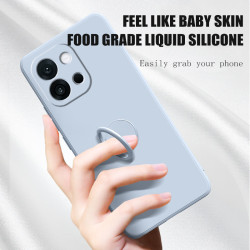 Case For OnePlus 13T Liquid Silicone Ring Holder Soft Phone Cover for 13R 12 Shockproof Back Fundas