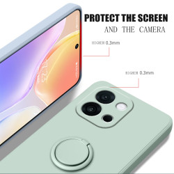 Case For OnePlus 13T Liquid Silicone Ring Holder Soft Phone Cover for 13R 12 Shockproof Back Fundas