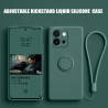 Case For OnePlus 13T Liquid Silicone Ring Holder Soft Phone Cover for 13R 12 Shockproof Back Fundas