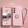 Case for Samsung Galaxy A56 5G Case Liquid Silicone Ring Stand Phone Shell Coque for A36 A26 A16 A06 5G Cover Shockproof Funda Bumper Back Case