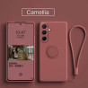 Case for Samsung Galaxy A56 5G Case Liquid Silicone Ring Stand Phone Shell Coque for A36 A26 A16 A06 5G Cover Shockproof Funda Bumper Back Case