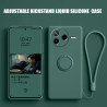 Case for Xiaomi Poco F7 Pro Cases Liquid Silicone Ring Stand Phone Shell Coque for Poco F6 Cover ShockproofBumper Back Funda
