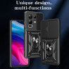 For Infinix Note 50x Case With Slide Lens Cover Rotating Ring Shockproof Stand Holder Phone Case