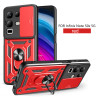 For Infinix Note 50x Case With Slide Lens Cover Rotating Ring Shockproof Stand Holder Phone Case