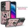 For Infinix Note 50x Case With Slide Lens Cover Rotating Ring Shockproof Stand Holder Phone Case
