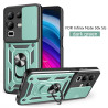 For Infinix Note 50x Case With Slide Lens Cover Rotating Ring Shockproof Stand Holder Phone Case