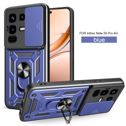 For Infinix Note 50 Pro 4G Case With Slide Lens Cover Note 50 4G Note 40 Pro 5G Note 40 4G Rotating Ring Shockproof Stand Holder Phone Case