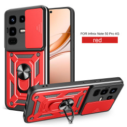For Infinix Note 50 Pro 4G Case With Slide Lens Cover Note 50 4G Note 40 Pro 5G Note 40 4G Rotating Ring Shockproof Stand Holder Phone Case