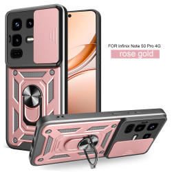 For Infinix Note 50 Pro 4G Case With Slide Lens Cover Note 50 4G Note 40 Pro 5G Note 40 4G Rotating Ring Shockproof Stand Holder Phone Case
