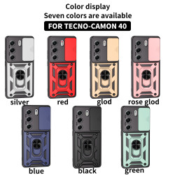For Tecno Camon 40 4G Case With Slide Lens Cover Camon 40 Pro 4G 30 30s Pro 30s 4G 30 Premier 5G 30 Pro 5G Rotating Ring...