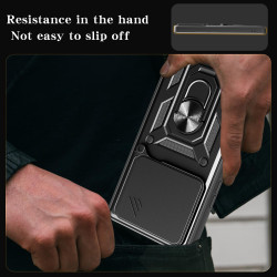 For Oppo F29 Case With Slide Lens Cover F29 Pro Rotating Ring Shockproof Stand Holder Phone Case