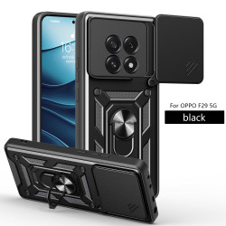For Oppo F29 Case With Slide Lens Cover F29 Pro Rotating Ring Shockproof Stand Holder Phone Case