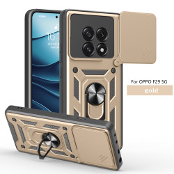 For Oppo F29 Case With Slide Lens Cover F29 Pro Rotating Ring Shockproof Stand Holder Phone Case