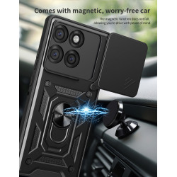For Motorola Edge 60 Pro Case With Slide Lens Cover Edge 60 Fusion 50 Pro 50 Fusion 50 Neo Rotating Ring Shockproof Stand Holder Phone Case