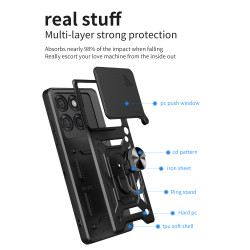 For Motorola Edge 60 Pro Case With Slide Lens Cover Edge 60 Fusion 50 Pro 50 Fusion 50 Neo Rotating Ring Shockproof Stand Holder Phone Case